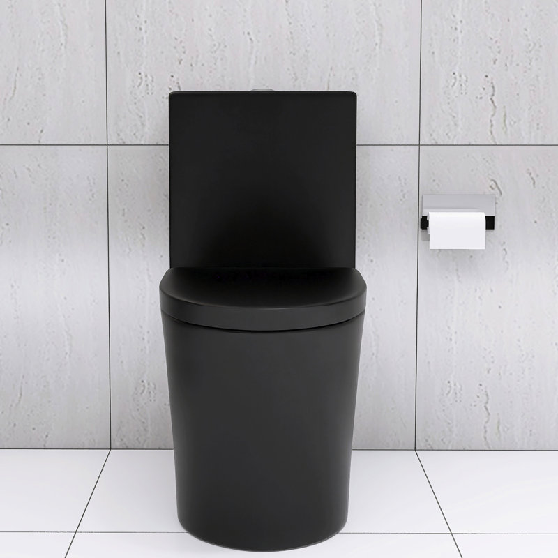 Modern Matte Black Toilet, 1.1/1.6 Dual Flush, Porcelain Material Toilet With , Bathroom Aesthetic, Black