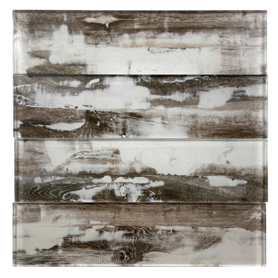 Calaway 3" L x 12" W Glass Brick Joint Mosaic Wall Tile