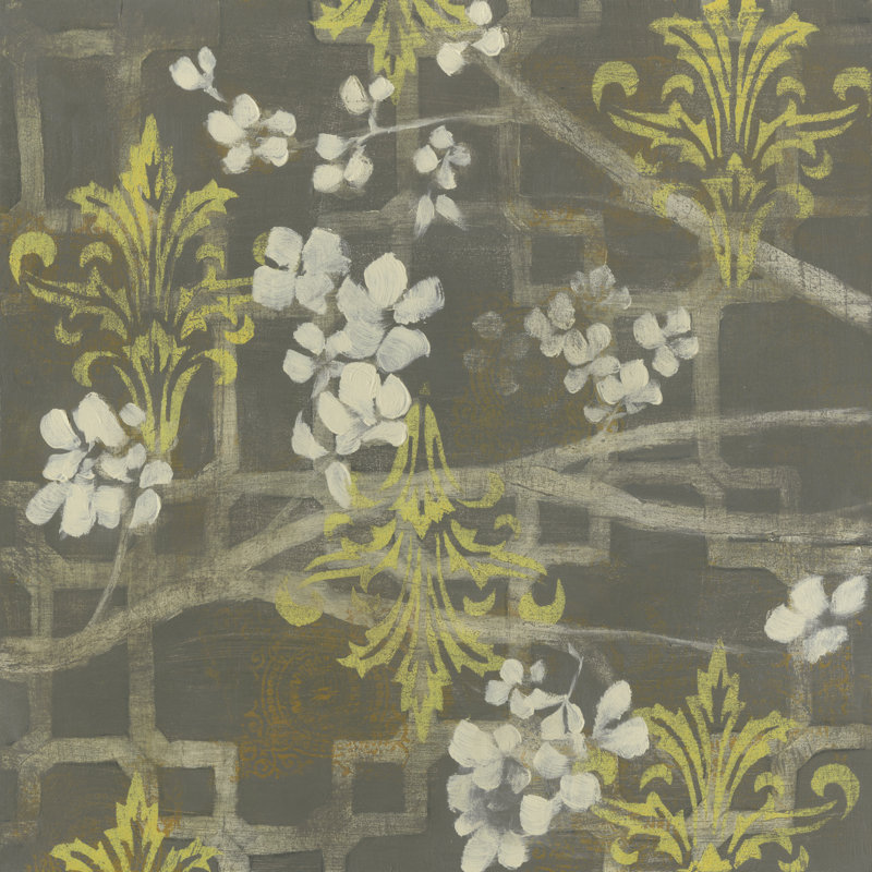Patterned Blossom Branch I by Jennifer Goldberger - Wrapped Canvas Painting, 76cm H x 76cm W
