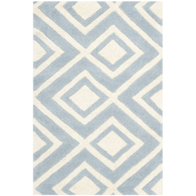 Huth Geometric Wool Hand Woven Area Rug