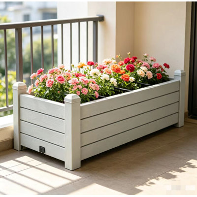 43.32"W Resin Raised Garden Bed Planter Box(Ashen)
