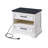 24" Farmhouse End Table With Charging Station, 2 Drawers Large Side Table With Open Shelf, Rustic Nightstand For Bedroom,Living Room-2107090286