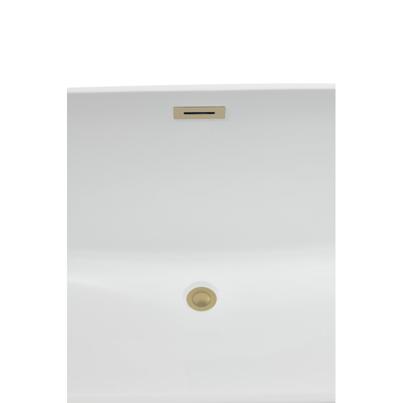 62.2'' x 28.7'' Soaking Acrylic Bathtub, Brushed Brass