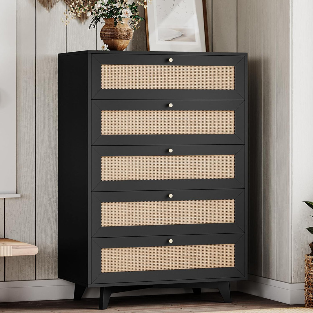 Bay Isle Home 5-Drawer Dresser - Solid Wood Chest of Drawers, Modern Farmhouse Bedroom Storage, Soft-Close Drawers Bay Isle Home™ 