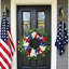  4 juillet, couronnes pour porte d'entrée avec lumières, couronne d'hortensias patriotiques rouge et bleu avec feuilles d'eucalyptus et papillon, 18 pi-1340240169