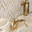 Natural 14.1 in. x 8.9 in. Geometric Polished Marble Mosaic Tile-80823359