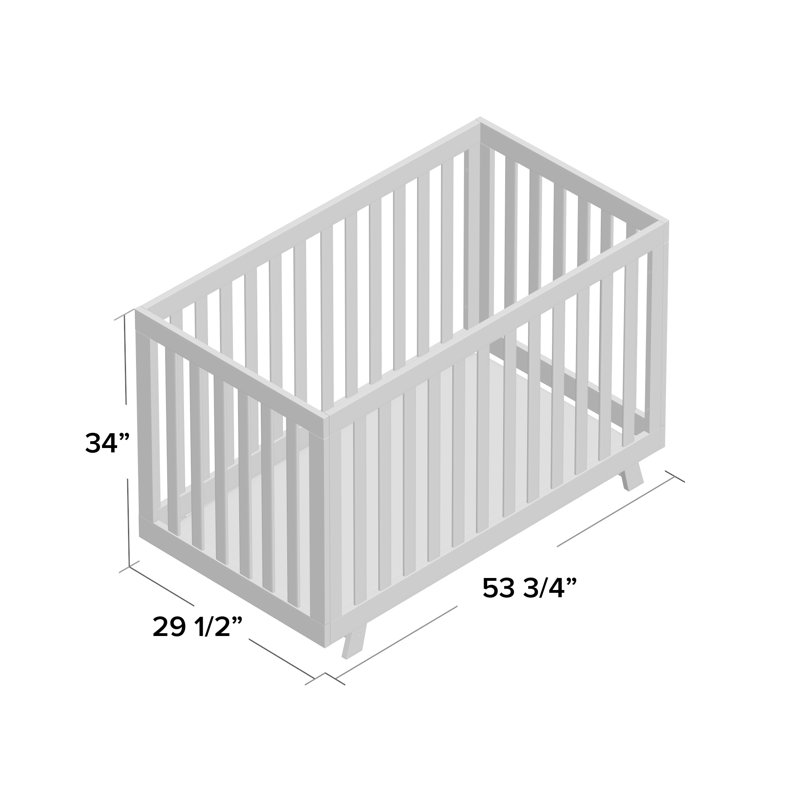 Natural Wood 3-in-1 Convertible Crib with Adjustable Mattress Base