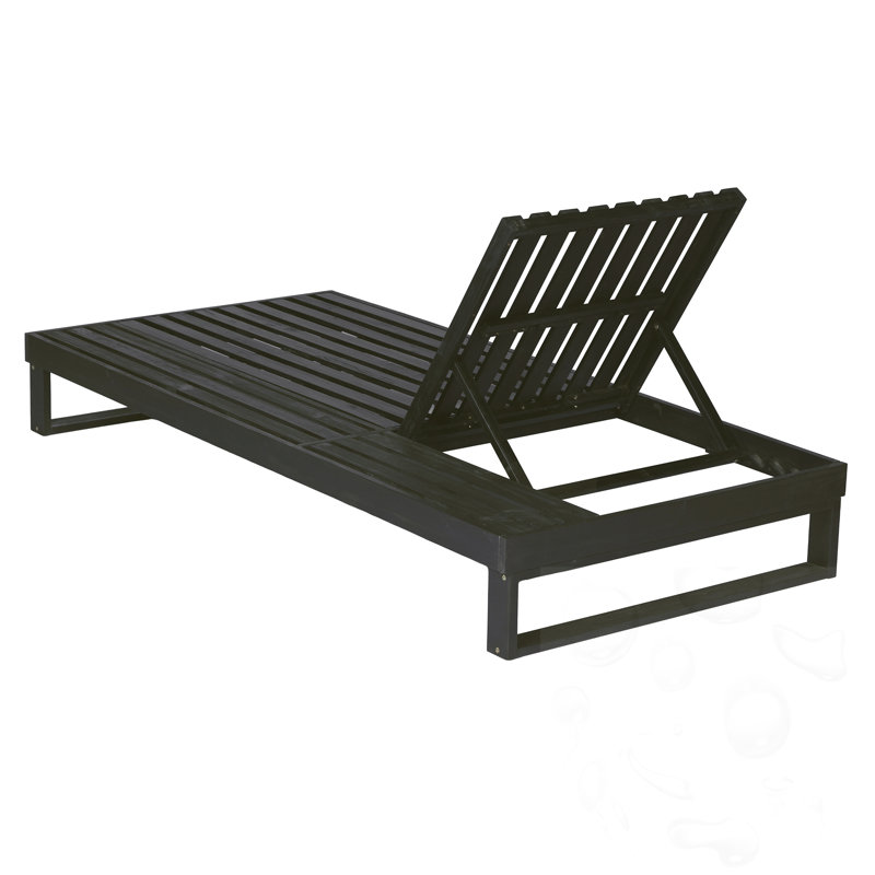 Chaise longue réglable en bois à 4 positions Outdooor, Black