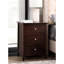 Spacieuse table de chevet cappuccino - 3 tiroirs pour une finition de pièce