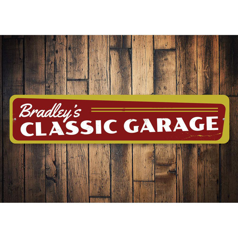 Enseigne en aluminium Classic Garage, H 6 po x l 24 po x P 0,06 po
