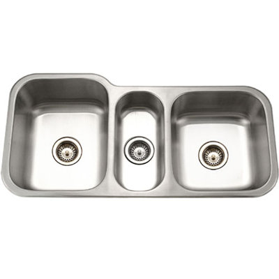 Medallion Gourmet 39.19 " L Undermount Triple Bowl Stainless Steel Kitchen Sink