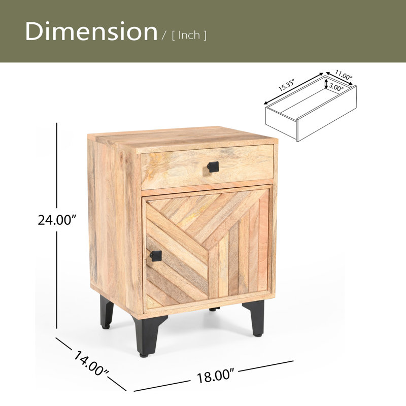 Table de chevet en bois massif