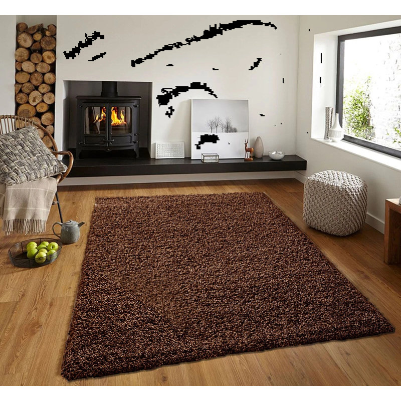 Solid Colour Shag Area Rug, Rectangle 200 x 290 cm