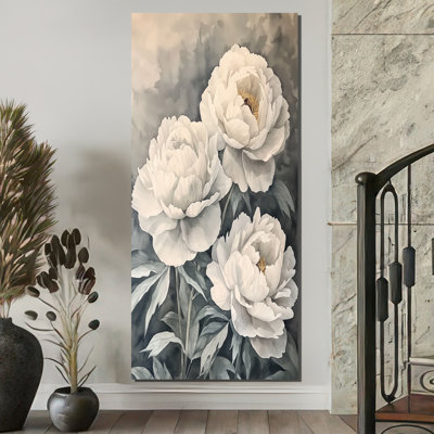 Art mural rétro, pivoines à l'ombre