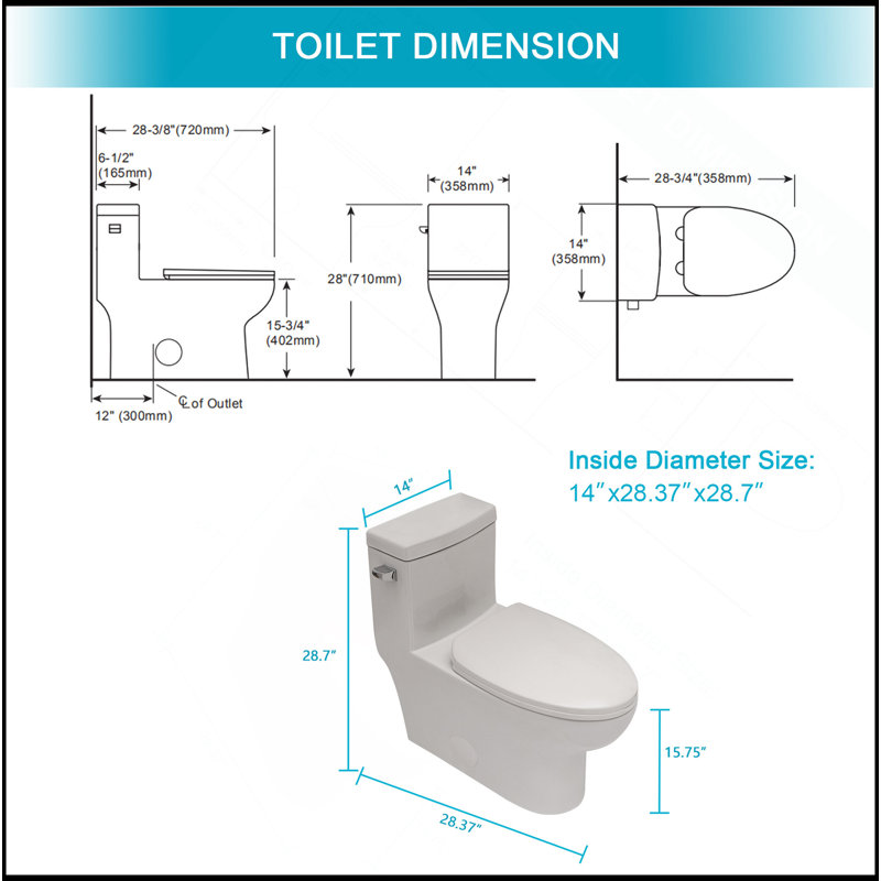 Modern Ceramic One Piece Toilet,Single Flush With Soft Clsoing Seat