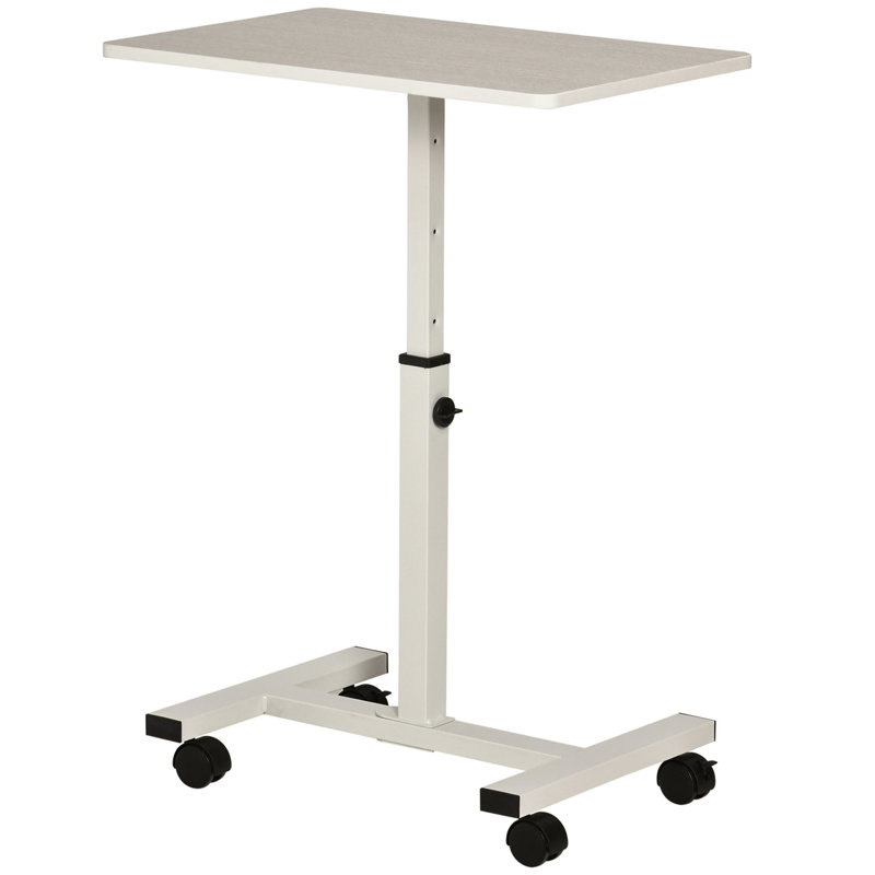 Josefa Tray Top Wheel End Table, White