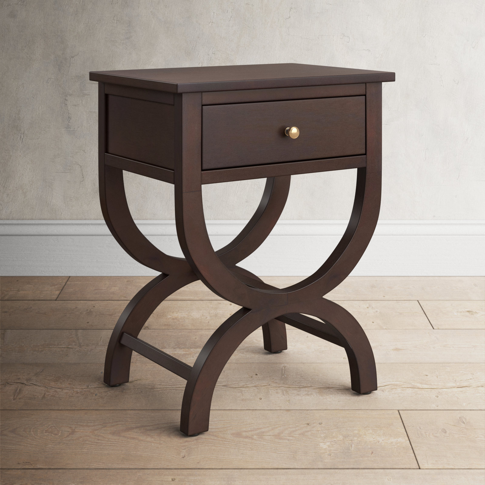 Floris End Table With Storage, Walnut