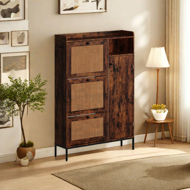 40 Pair Shoe Storage Cabinet, Brown