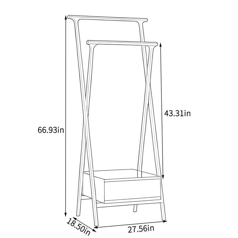 Large Capacity Coat Rack with Storage
