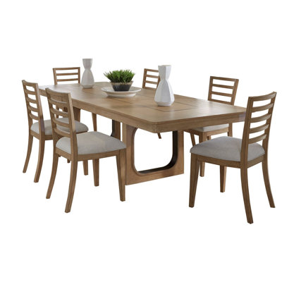 Pula 84 Inch Rectangular Table With 6 Ladderback Chairs