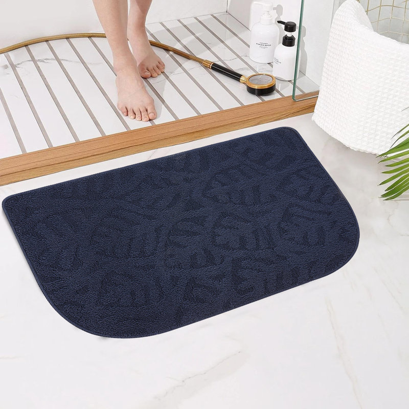 Tapis pour salle de bain Kerven, Bleu marine, L 17 po x L 28 po