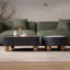 Ensemble de tables basses noires en bois massif et manufacturé