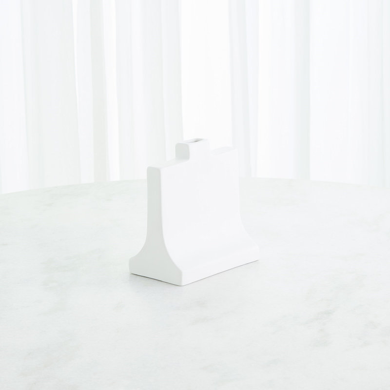 Icon Vase-Matte White, 9.75" H x 8.75" W x 5.25" D