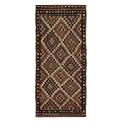 One-of-a-Kind 5'7" X 12'6" 1950s Wool Area Rug