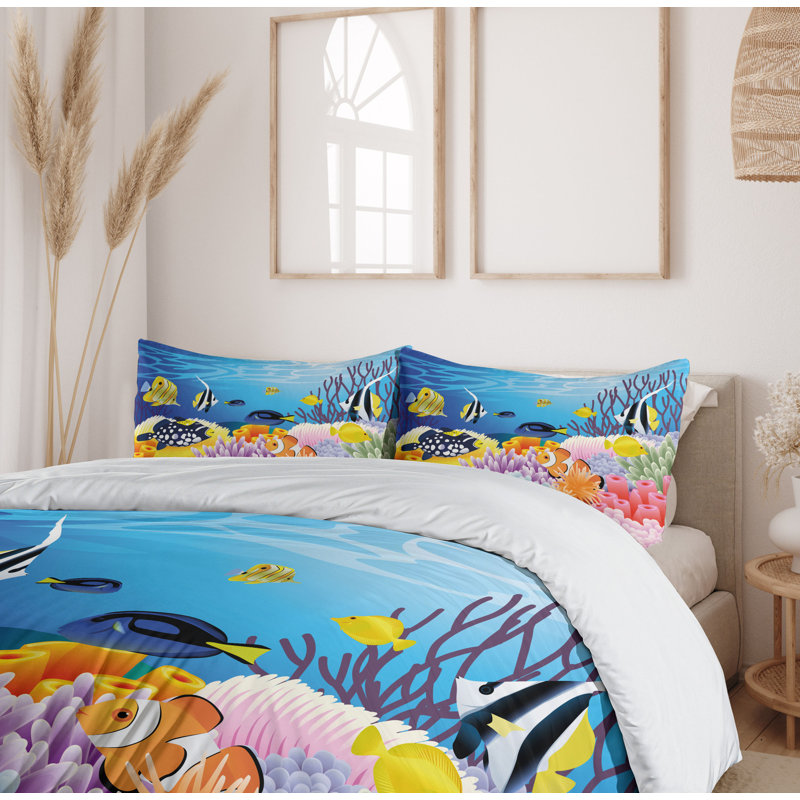 Ocean Coastal Polyester Duvet Cover, Queen