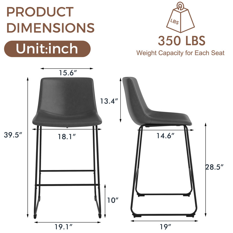  Tabouret de bar 28,5 po H, Gris, 3, Tabouret de bar (siège d'une hauteur de 28,5 po)