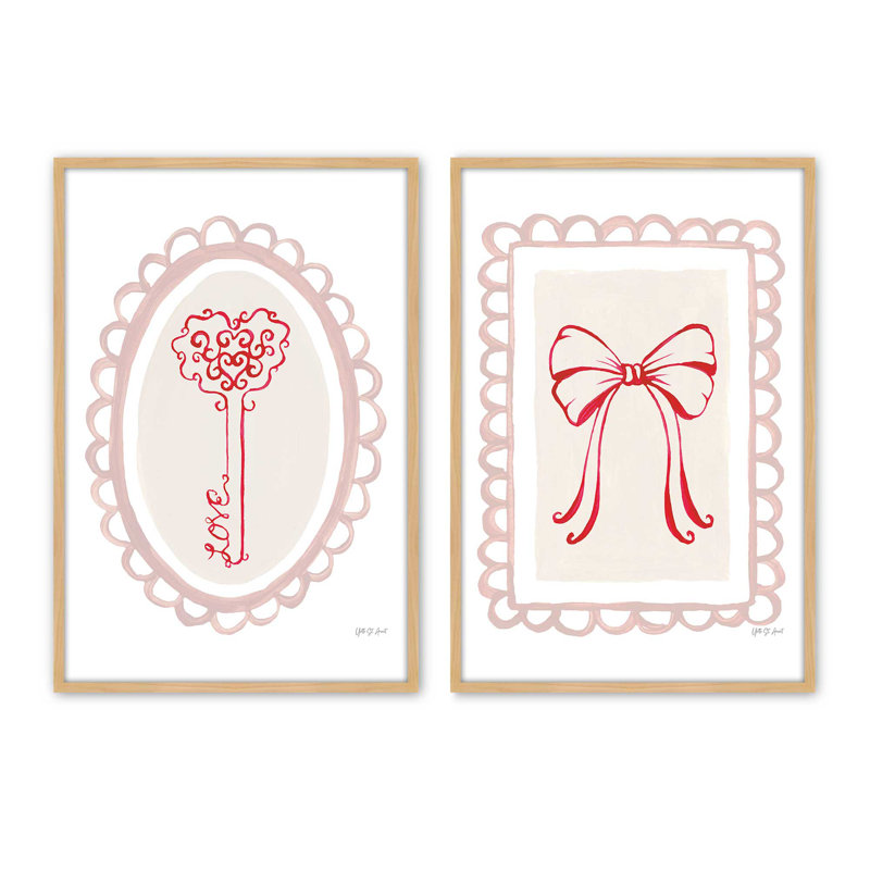 «Key to Love», ensemble de 2 reproductions d'art, 20 po x 16 po, Érable américain