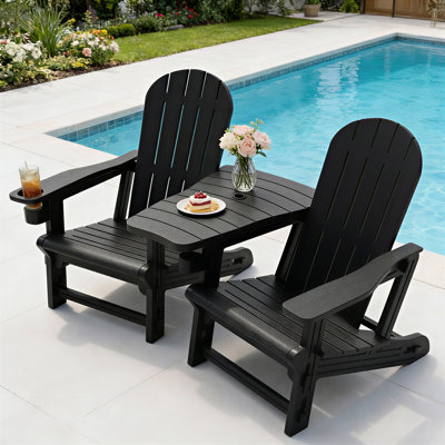 2-Piece Outdoor Adirondack Chair with Table