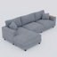 Canapé modulaire Basic, canapé en velours côtelé de 114,5 po avec 2 coussins décoratifs, canapé en L surdimensionné avec méridienne réversible et deux accoudoirs-126524002