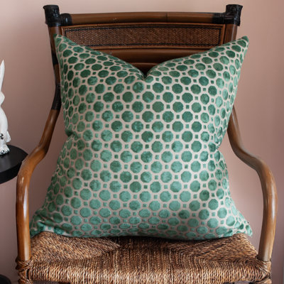 Coussin décoratif en velours vert Thomas Collection