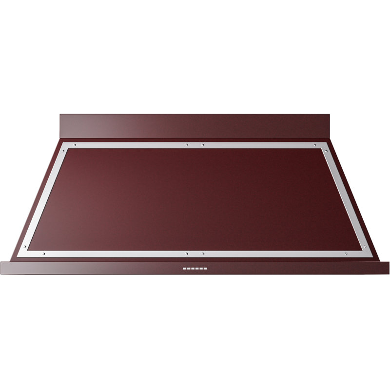 ILVE 60" Nostalgie II Noblesse 600 CFM Ducted Wall Mount Range Hood, Burgundy/Chrome