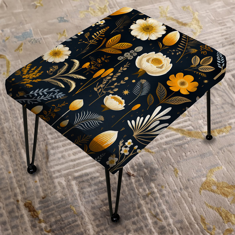 Aelber - Floral Rectangle Ottoman