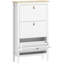 Armoire à chaussures avec 3 tiroirs rabattables, armoire de rangement étroite pour chaussures, blanc