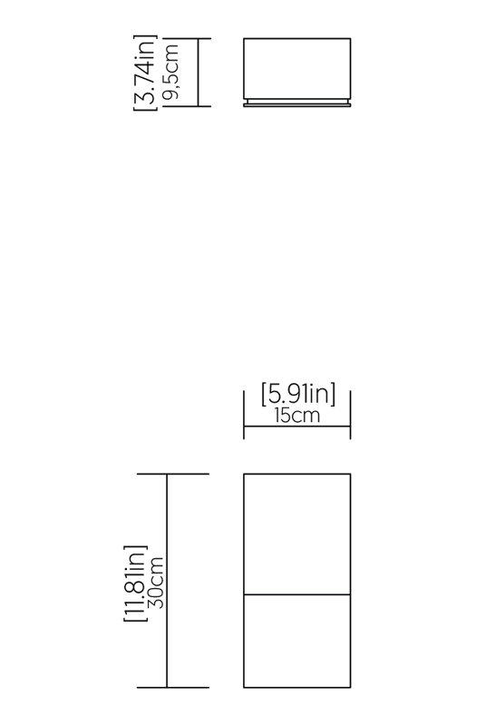 1 - Light Flush Mounted Sconce, Imbuia