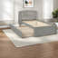 Lits simples en bois de taille compacte, plateforme grise moderne avec lit gigogne
