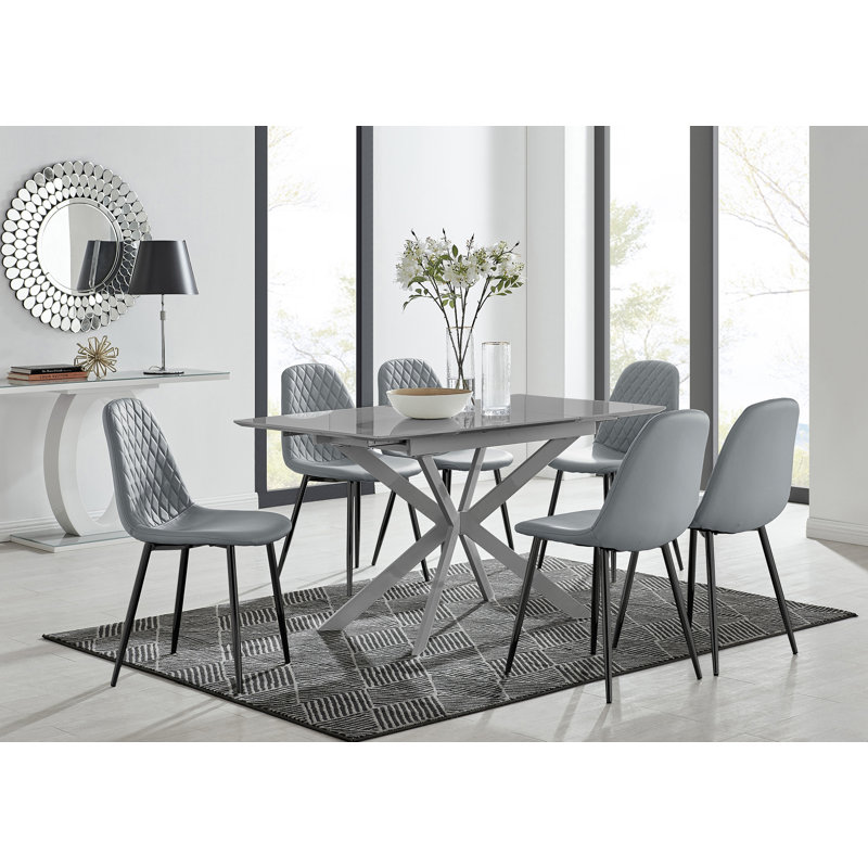 Drop Leaf Dining Set, 4, Grey