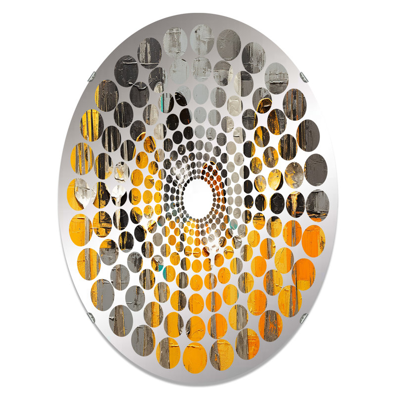 Simple Utensils IV - Miroir décoratif à pois radiaux | Ovale, 35,4 po x 23,6 po