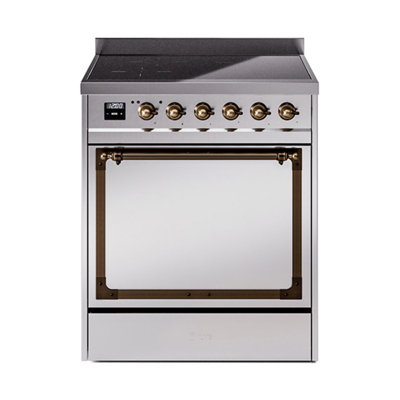 Cuisinière à induction ILVE Nostalgie II Series 30 po avec 4 éléments à induction (porte pleine)