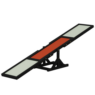 Wooden Dog Agility Seesaw For Training And Exercise, Platform Equipment Run Game Toy, Weather Resistant, 71" L X 12" W X 12" H, Black