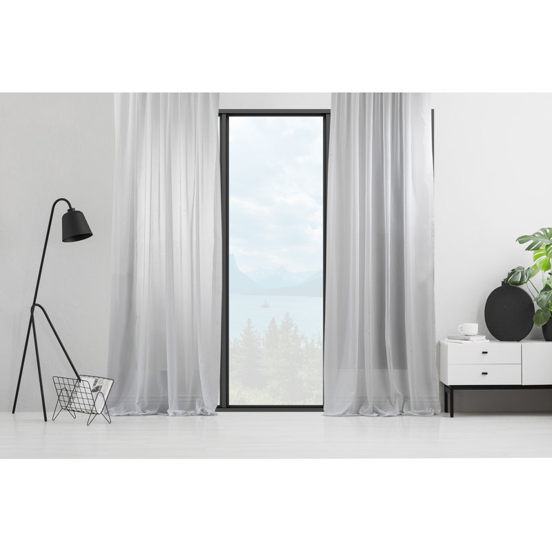 Maretti Semi Sheer Curtain, 295cm Width x 280cm Drop, White
