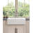 24"L X 19" W Farmhouse/Apron Front White Ceramic Kitchen Sink