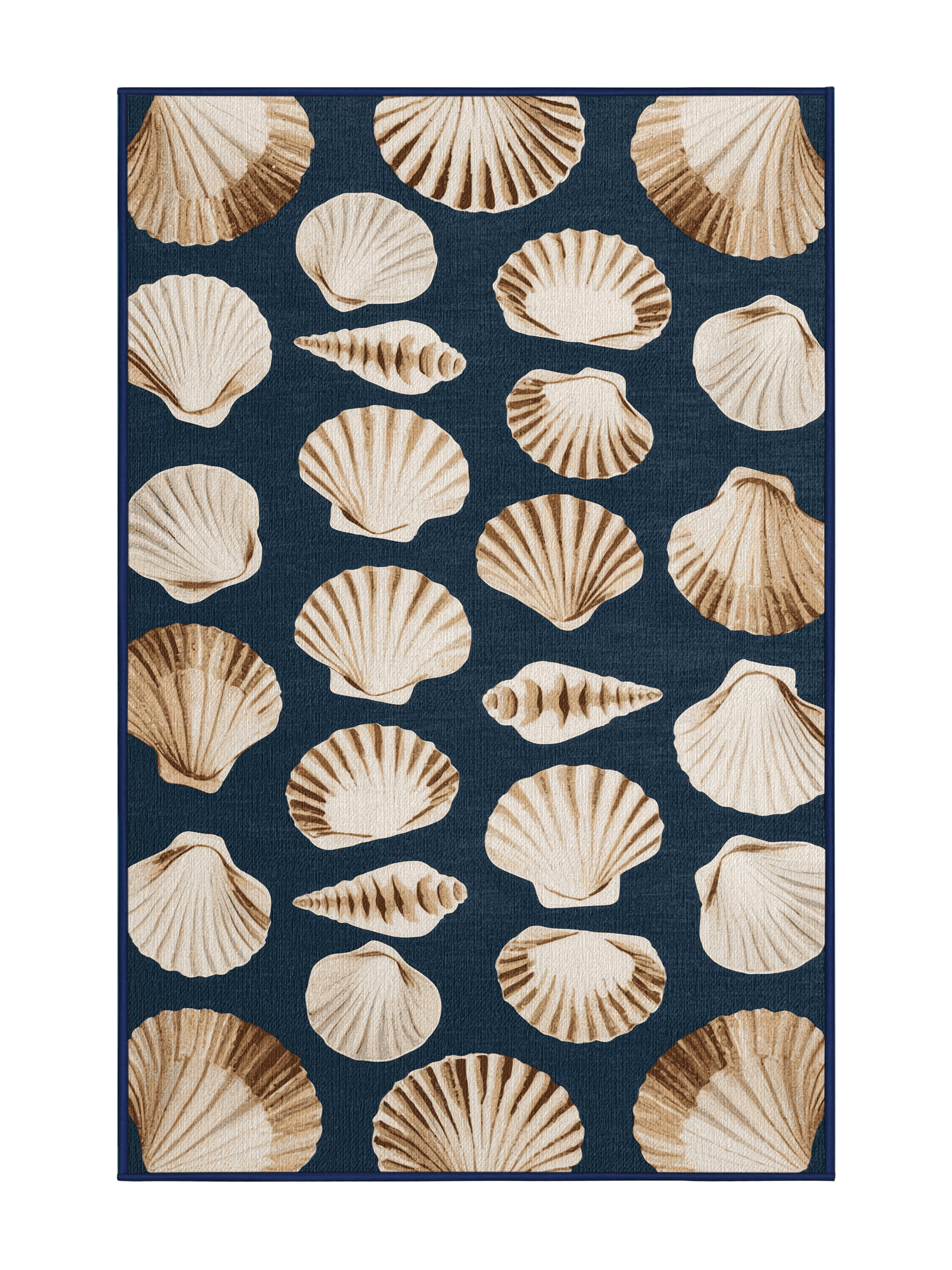 White Shell Rug Rosecliff Heights Washable Shell Clusters Hawaiian Area Rug | Wayfair