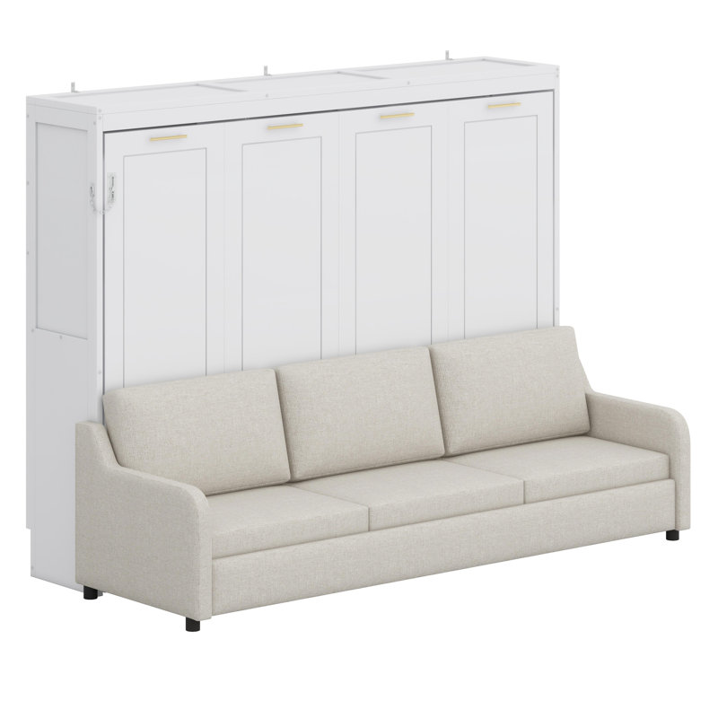 Lit escamotable avec canapé-lit escamotable Murphy, tablettes de rangement intégrées et éclairage DEL