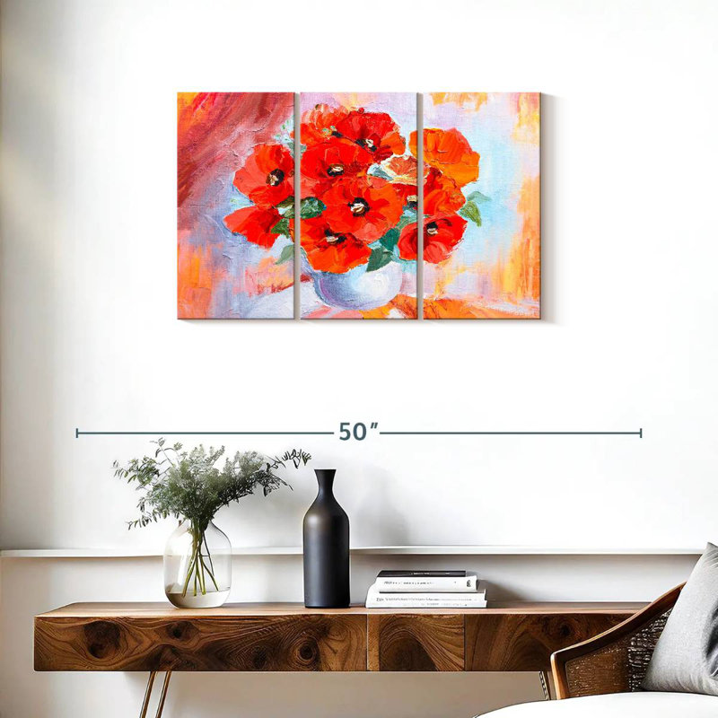Harnek Poppies Flowers, 20" H x 33" W