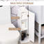Armoire à papier hygiénique - Petit organisateur de coin de salle de bain blanc avec portes et tablettes
