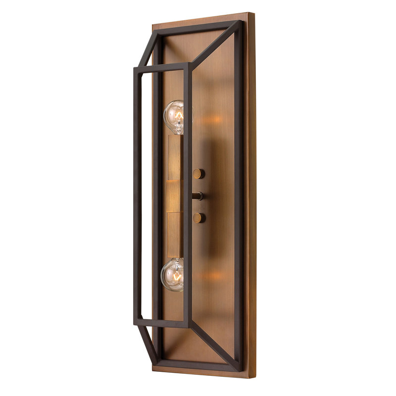 Fulton Two-Light Minimalist Wall Sconce, Bronze